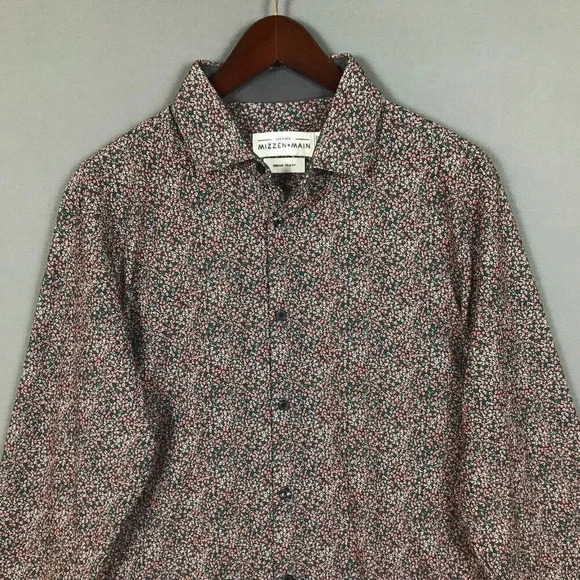 Mizzen + Main Leeward Trim Fit Long Sleeve Button Up Shirt Mens Size Medium M - Picture 5 of 16